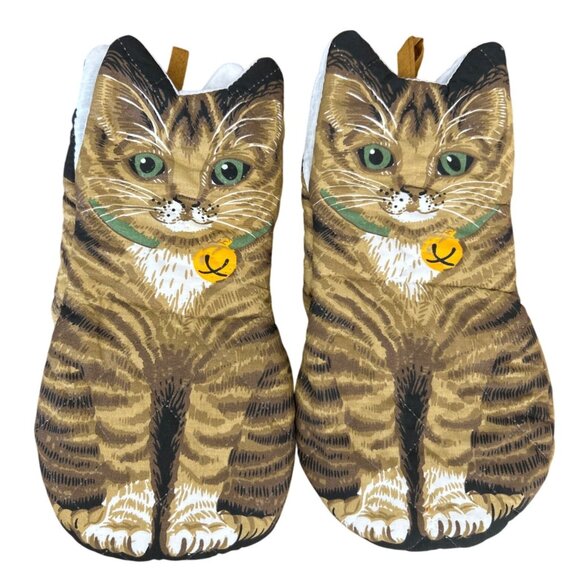 Vintage Tabby Cat Oven Mitt Glove Boston Warehouse 1992 - Picture 1 of 5